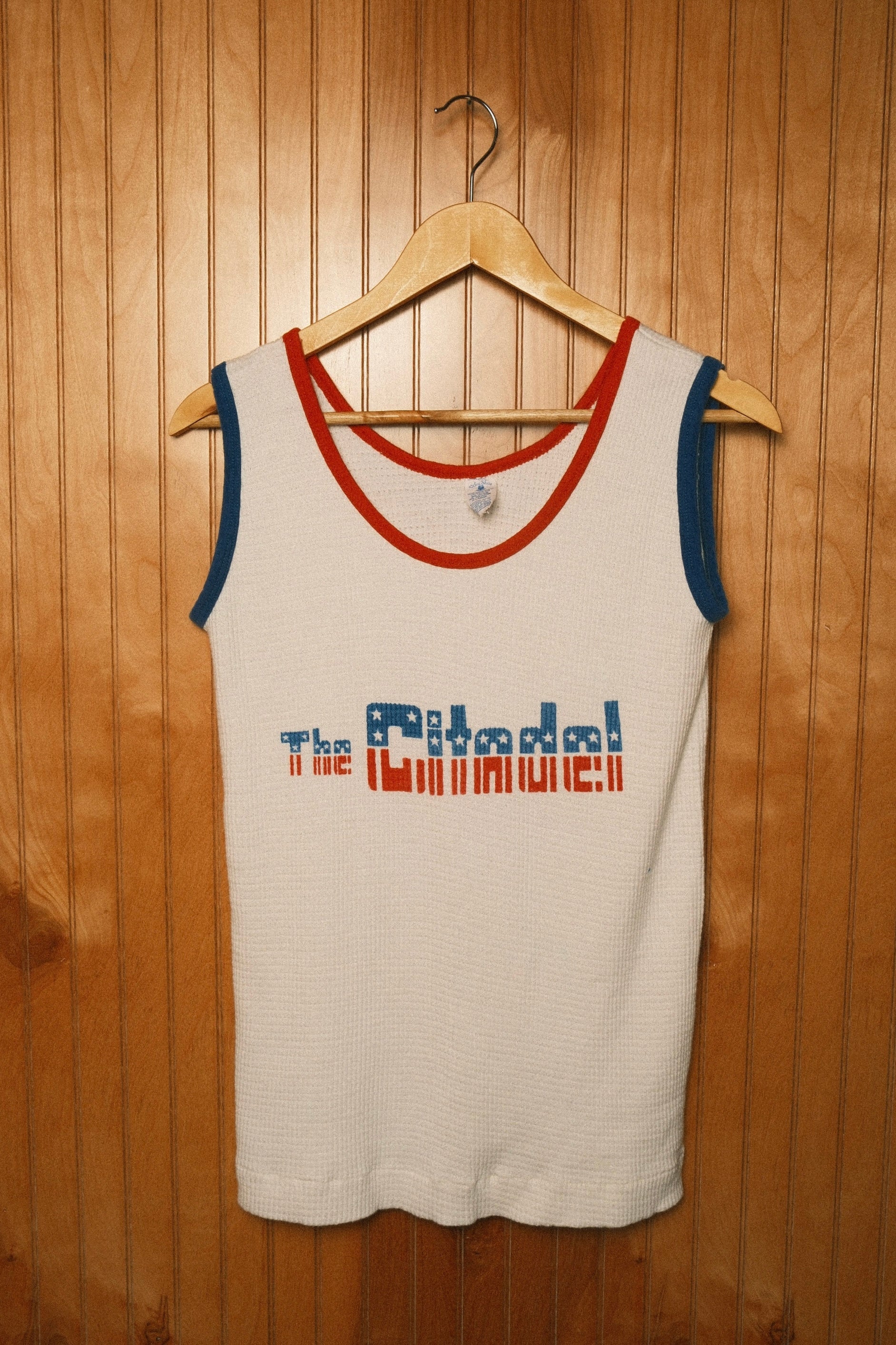 1970s Velva-Sheen Waffle Tanktop "The Citadel"