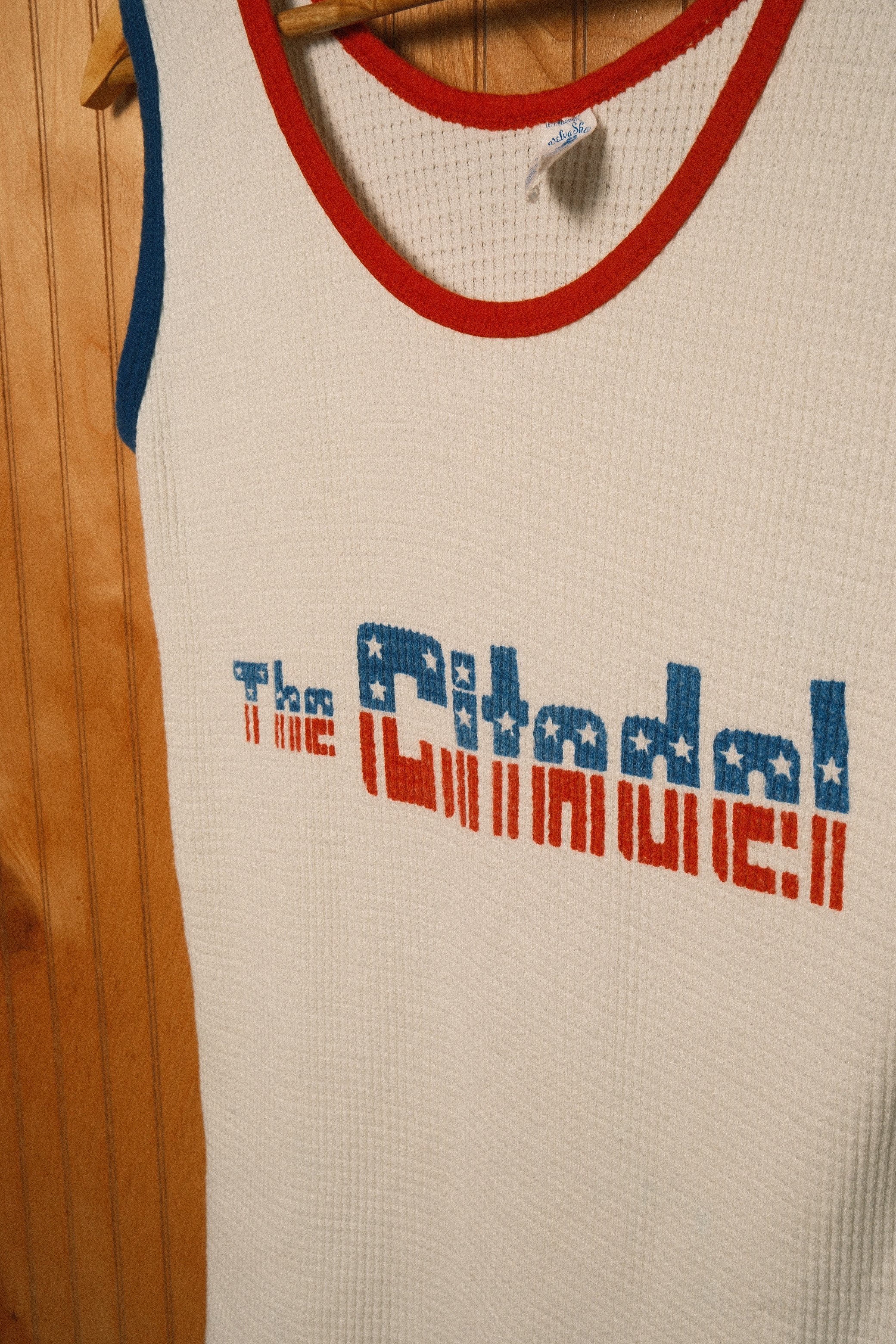 1970s Velva-Sheen Waffle Tanktop "The Citadel"
